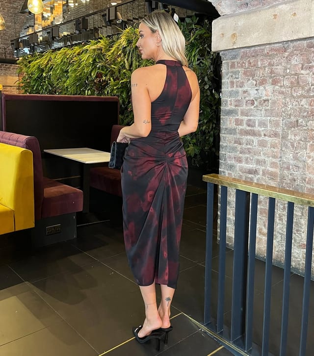 AX Paris Women's Dark Burgundy Halter Neck Midi Dress AX Paris New Look - 3