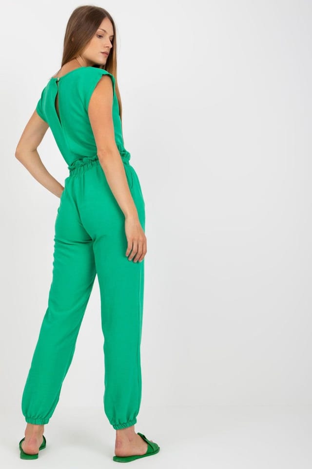 Love Lace Love Lace Women's Summer Blouse & Long Pants Set in Green - 3