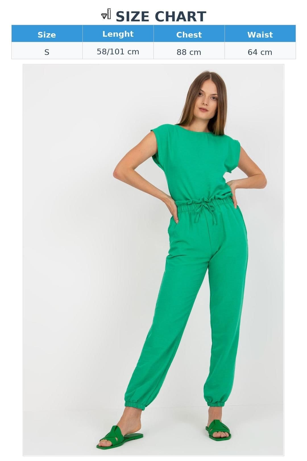 Love Lace Love Lace Women's Summer Blouse & Long Pants Set in Green - 4