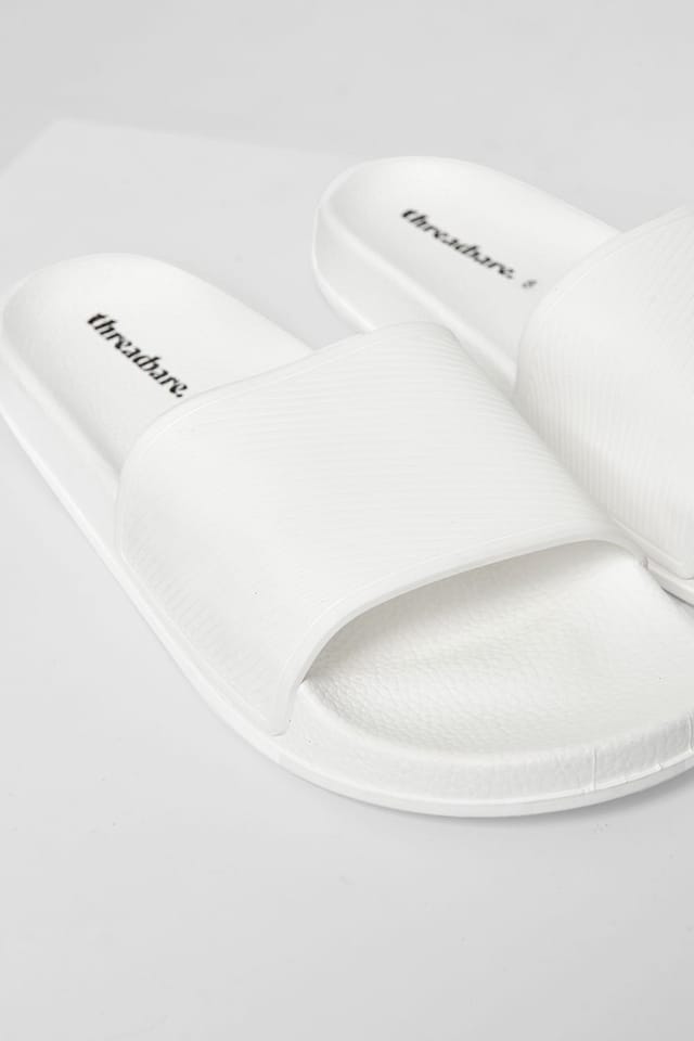 Threadbare threadbare Men's Lightweight Cushioned Sliders in White - 3