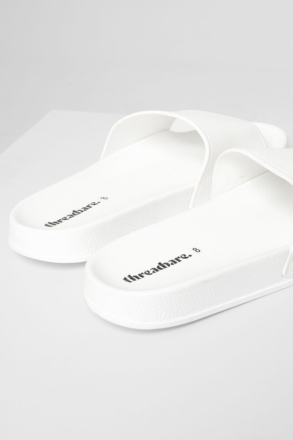 Threadbare threadbare Men's Lightweight Cushioned Sliders in White - 4