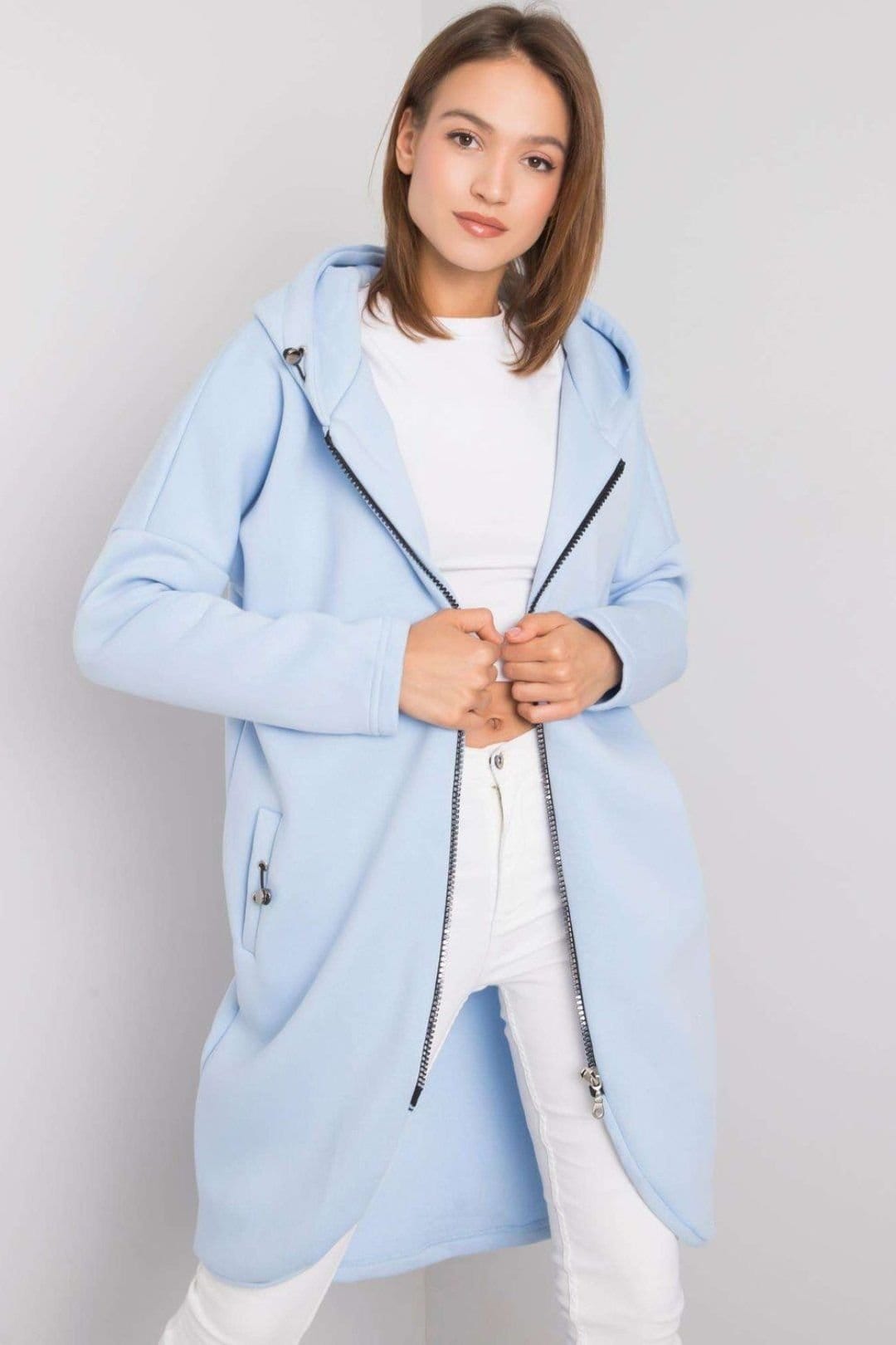 Love Lace Blue Fleece Zip Hood Sweatshirt