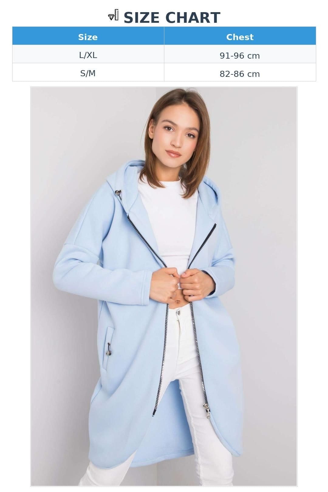 Love Lace Love Lace Women's Extended Cut Zip Hood Sweatshirt with Pockets in Blue - 4