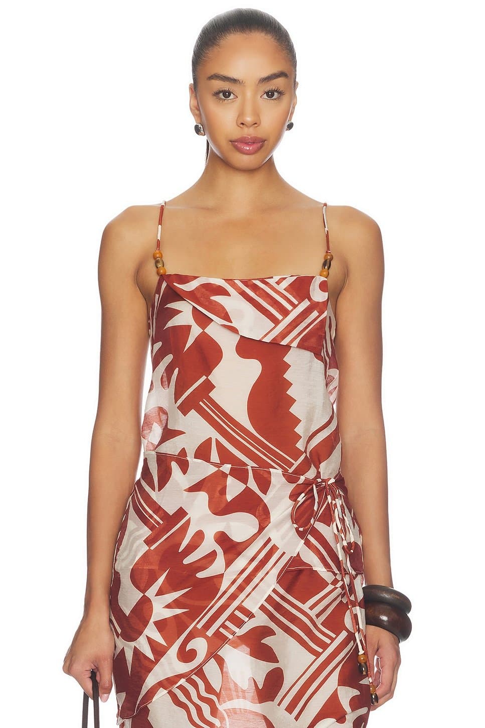 revolve Revolve Brown Riviera Abstract Cami Top
