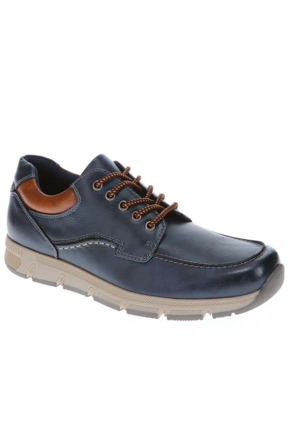 Pavers Pavers Men's Wide Fit Casual Lace Up Trainers in Navy