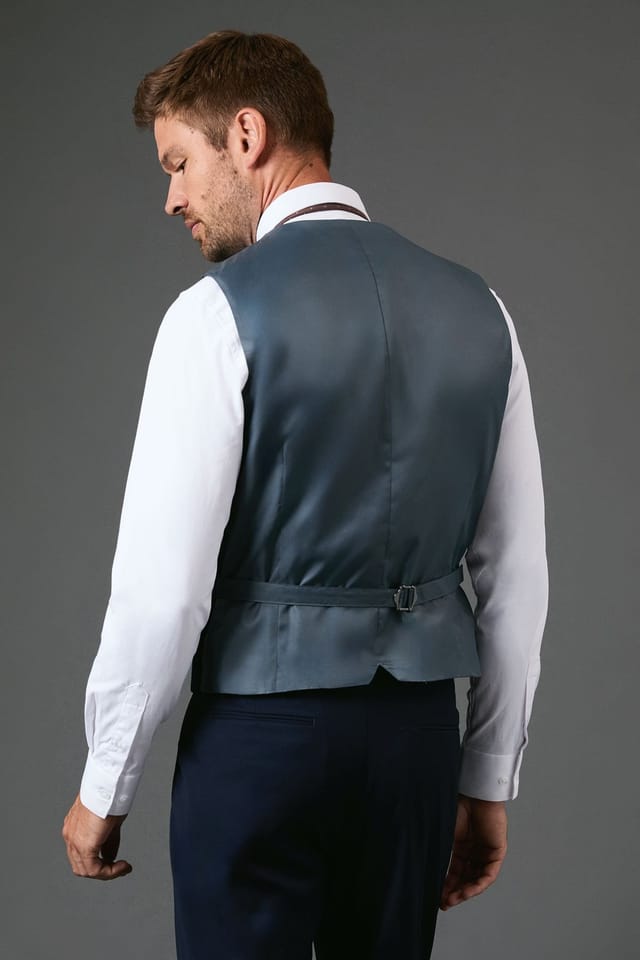 Burton Burton Men's Navy Tailored Fit Essential Waistcoat - 3