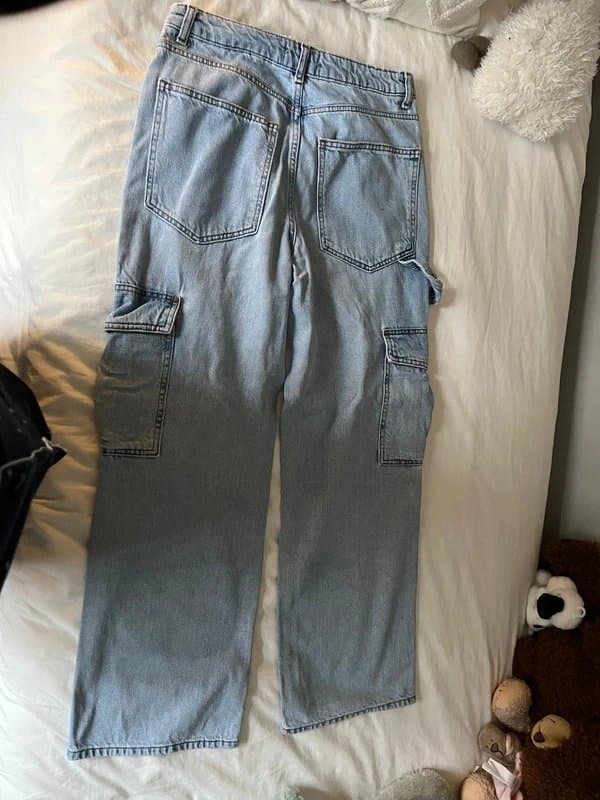 New Look blue denim cargo jeans pants new look size 10