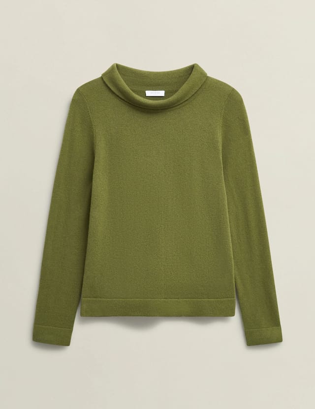 Hobbs London Hobbs London Women's Audrey Roll Neck Knitted Jumper in Olive - 2