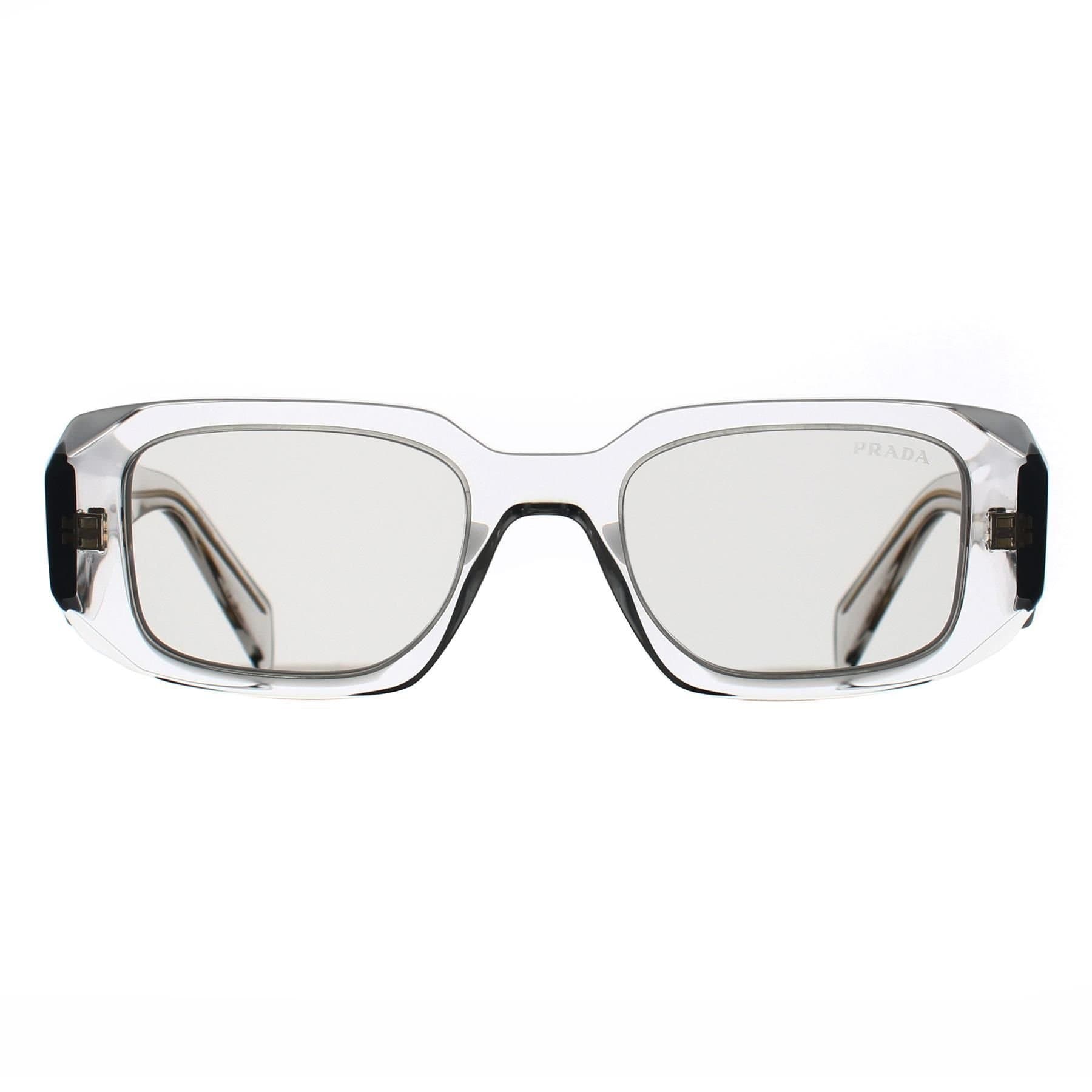 Prada Prada Women's Rectangle Transparent Grey Sunglasses
