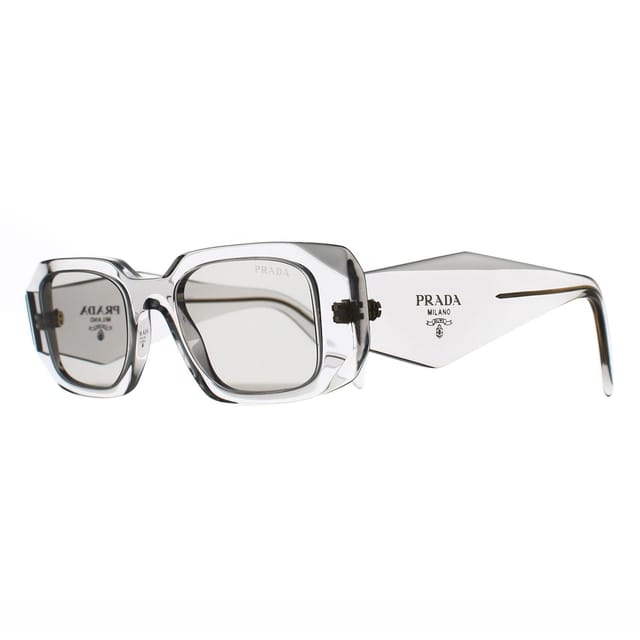 Prada Prada Women's Rectangle Transparent Grey Light Grey PR17WS - 2
