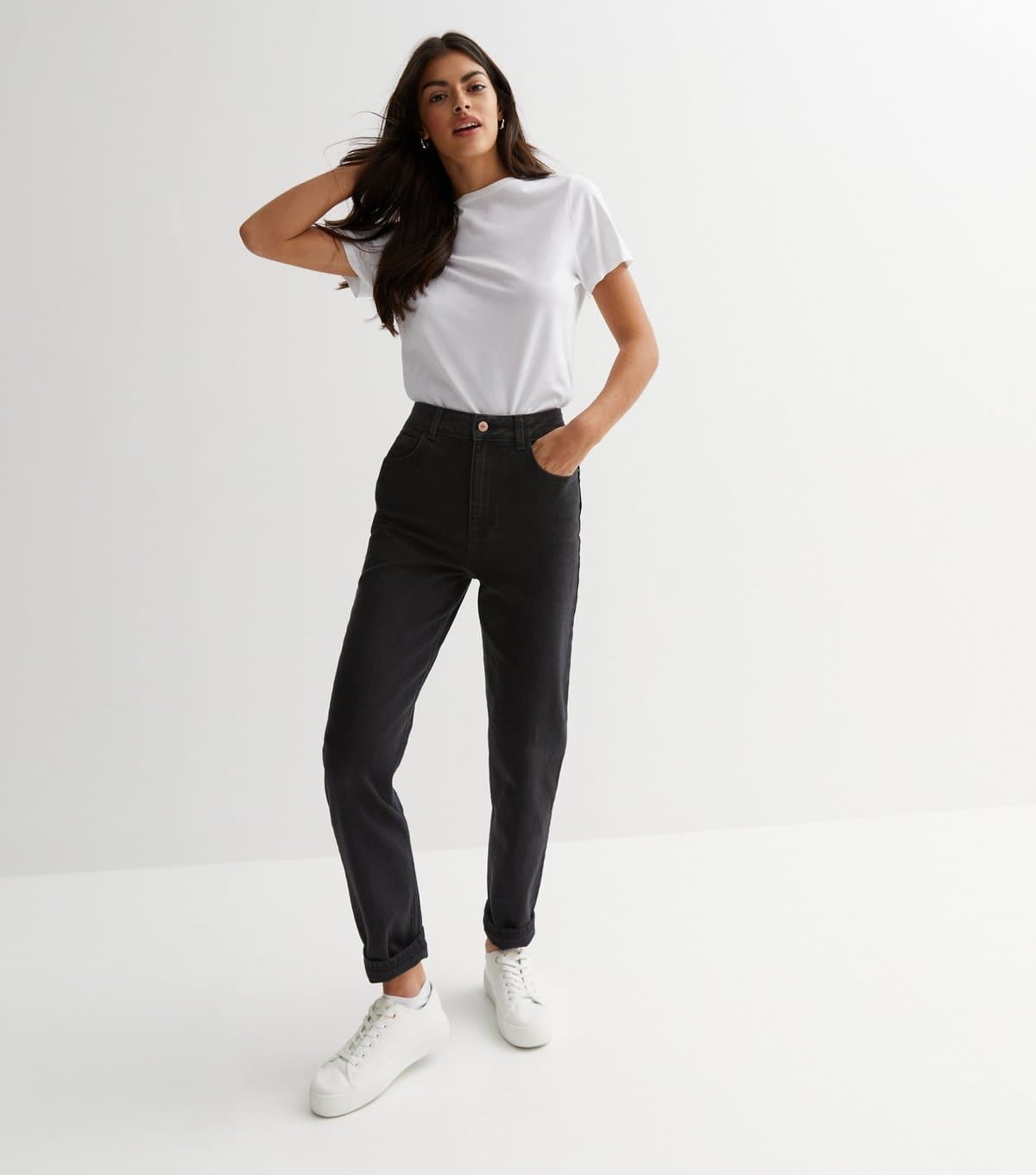 New Look New Look Washed Black Mom Jeans