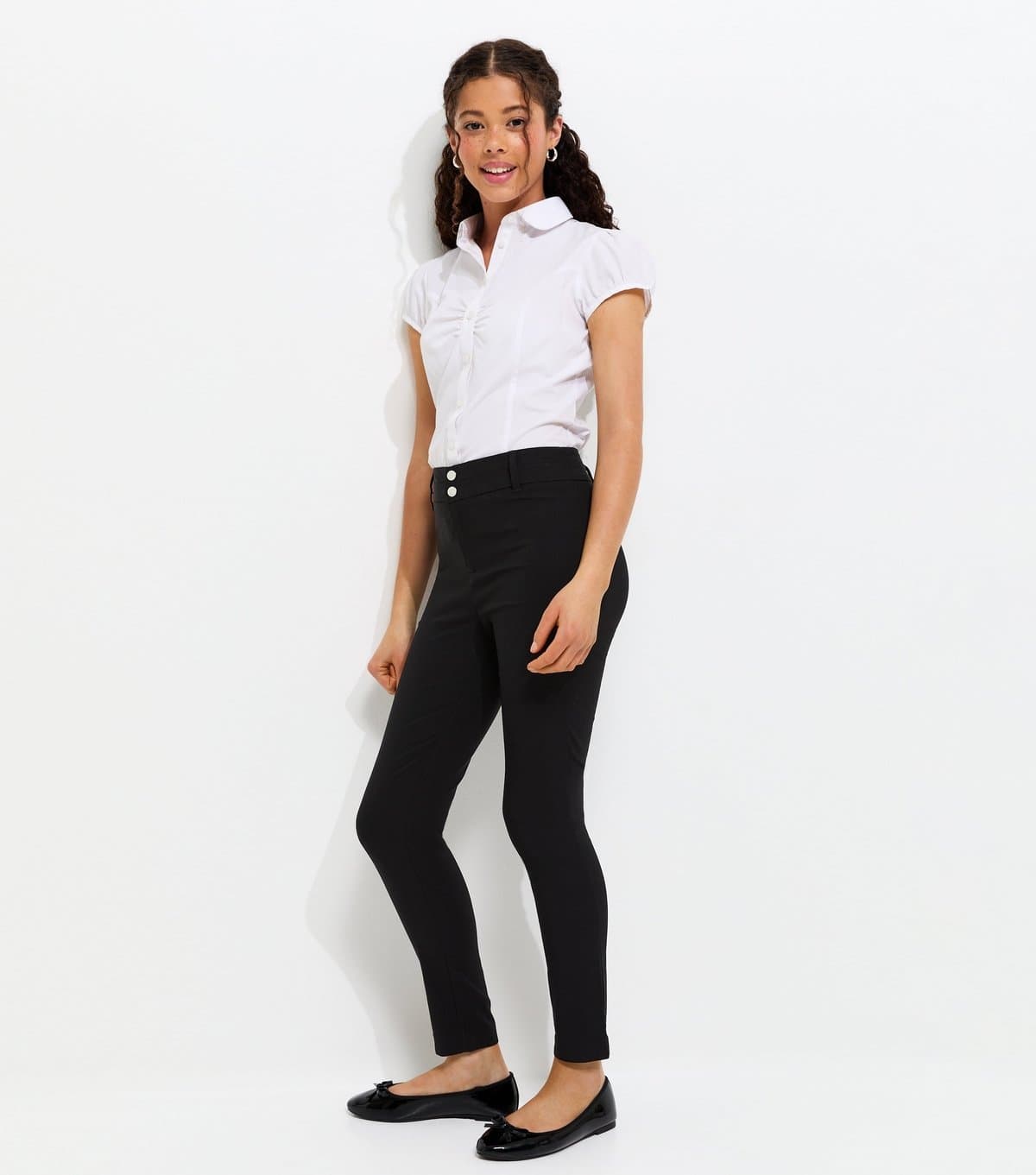 New Look New Look Black Popper Trousers for Girls