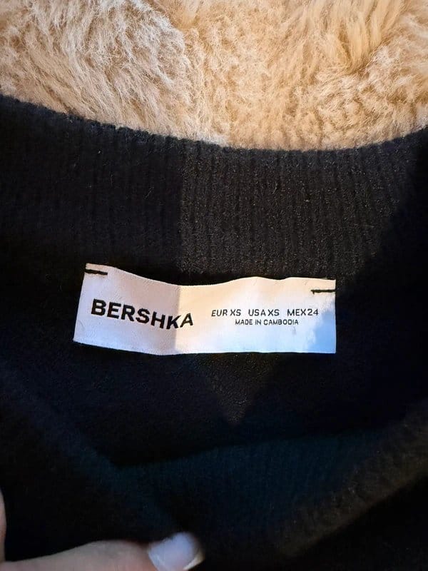 Bershka Black Oversize Ribbed Hem Sweater
