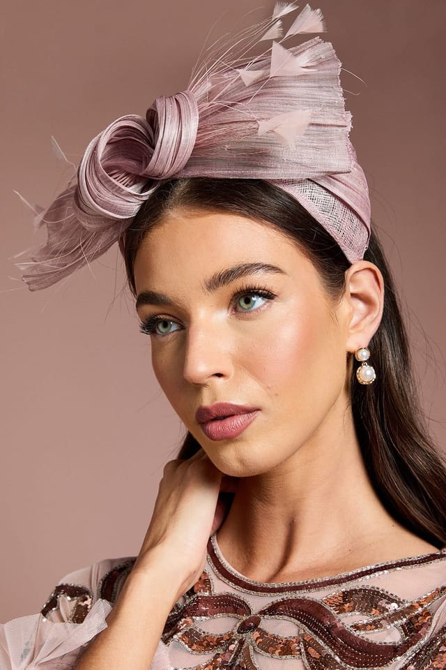 Coast Coast Women's Lisa Tan Bow Detail Fascinator in Blush - 2
