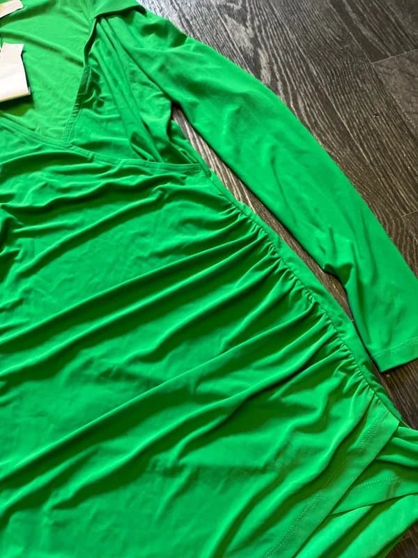 Bershka Bershka Green ruched long sleeve dress - BNWT - Size M