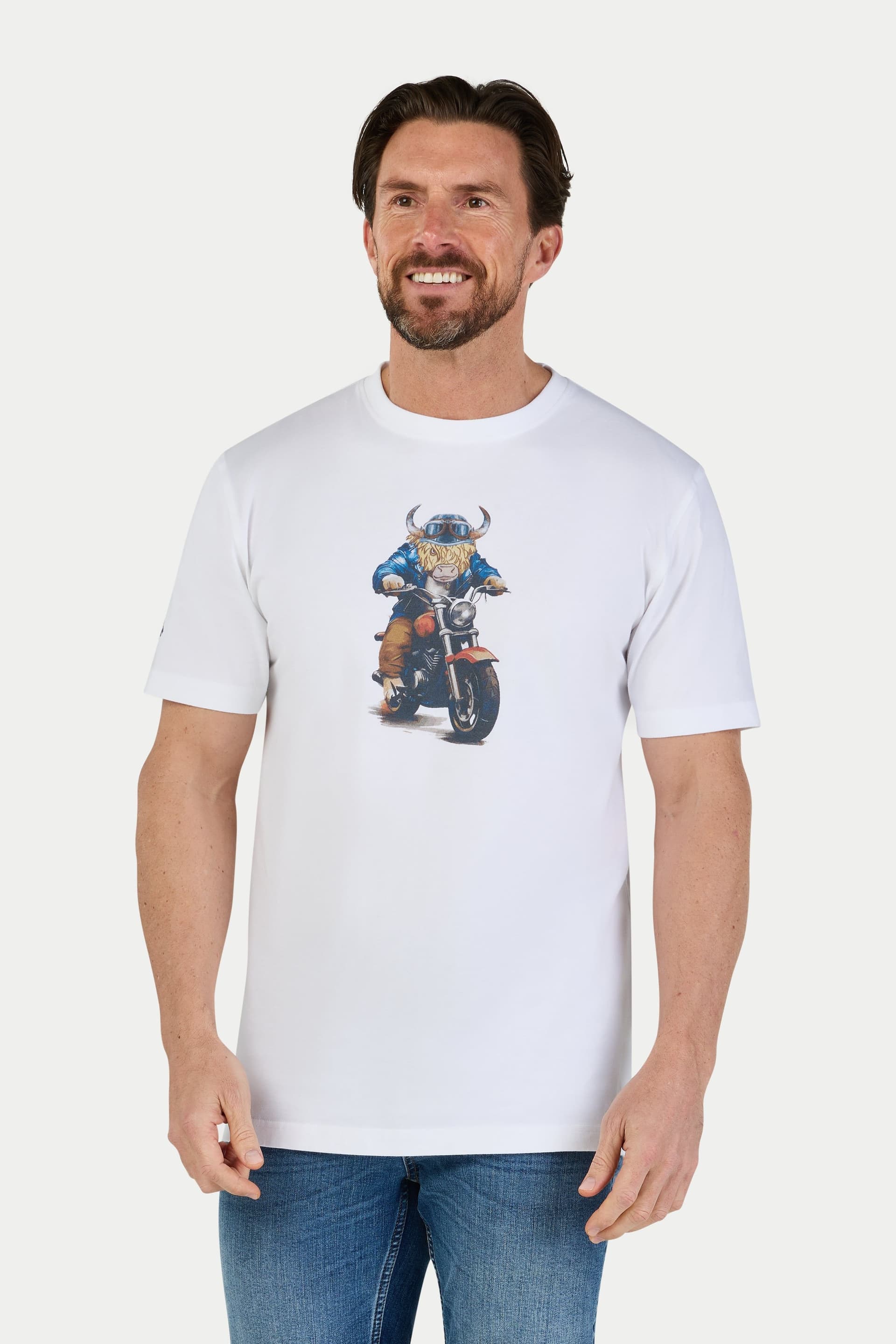 raging bull Raging Bull Men's Biker Bull T-Shirt in White