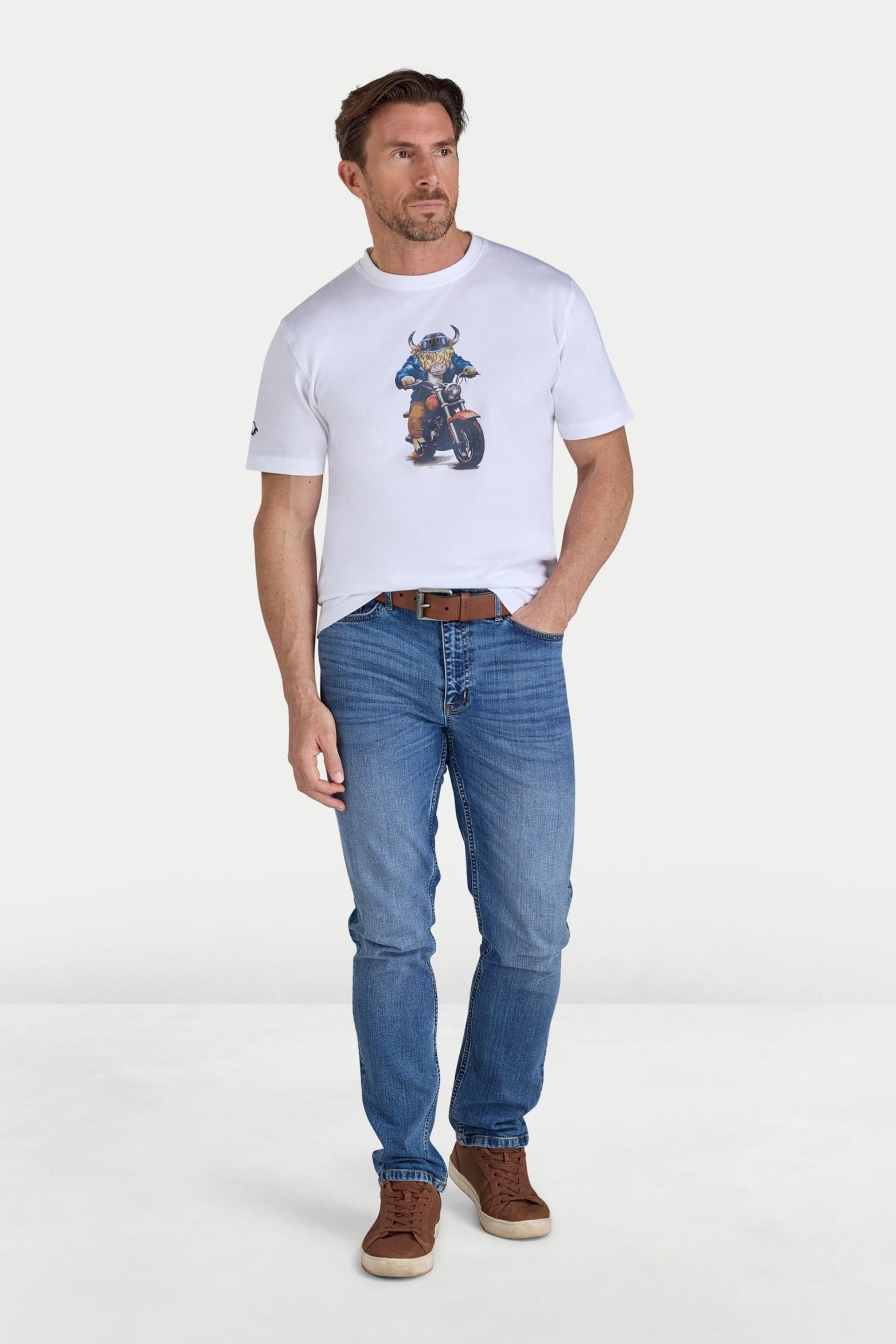 raging bull Raging Bull Men's Biker Bull T-Shirt in White - 4