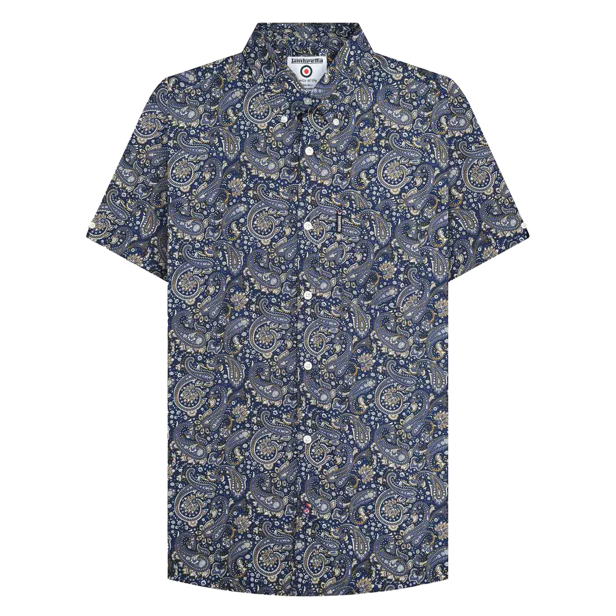 Lambretta Lambretta Men's SS25 Paisley Shirt in Navy - 4