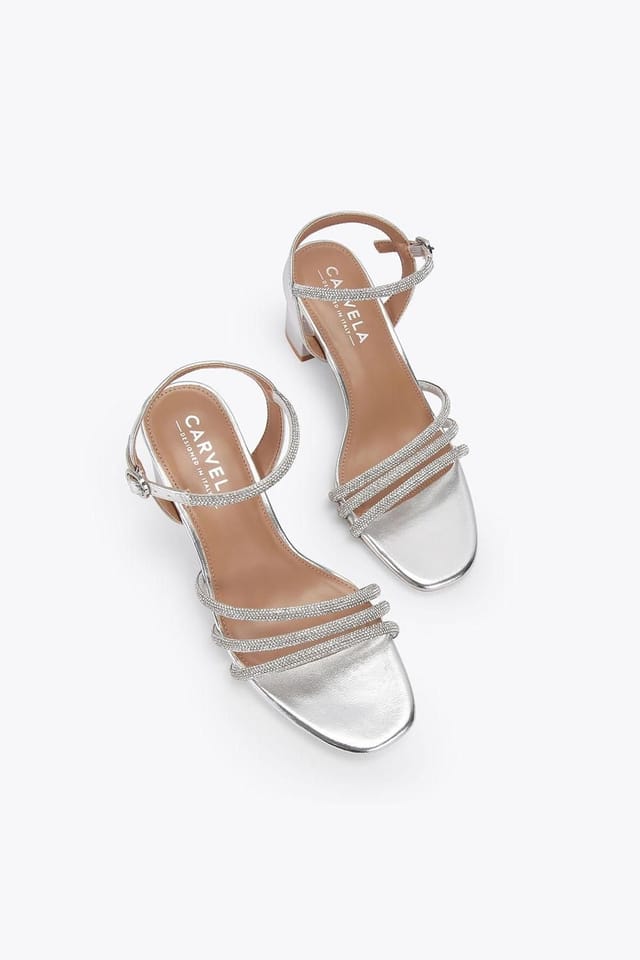 Carvela Carvela Women's 'Motto Block' Fabric Sandals in Silver - 2