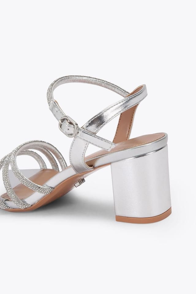 Carvela Carvela Women's 'Motto Block' Fabric Sandals in Silver - 3