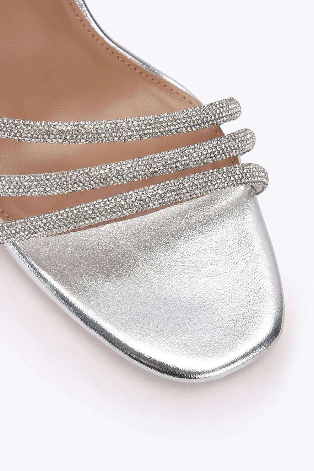 Carvela Carvela Women's 'Motto Block' Fabric Sandals in Silver - 4