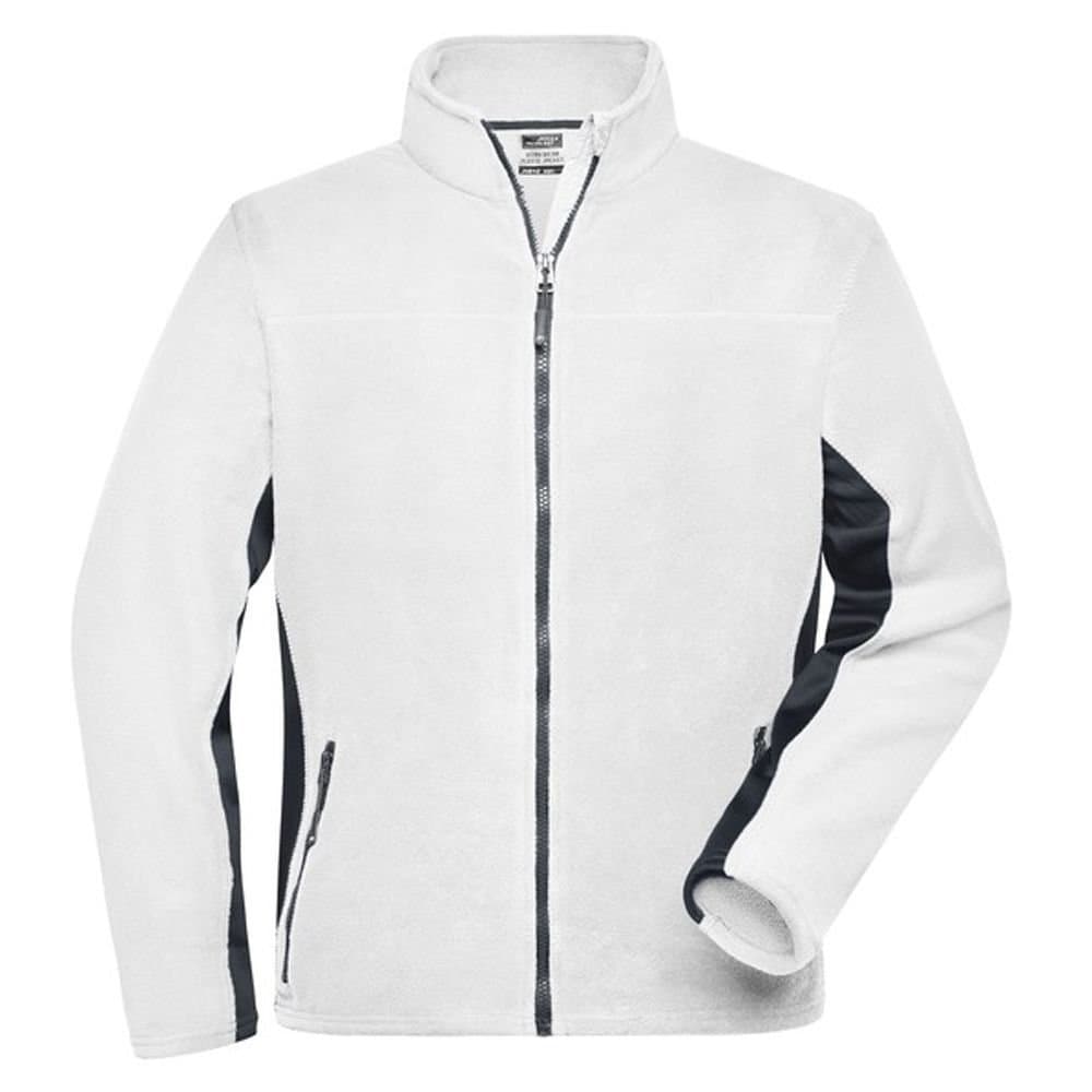 James and Nicholson James and Nicholson Men's Strong Work Fleece Jacket in Off-White