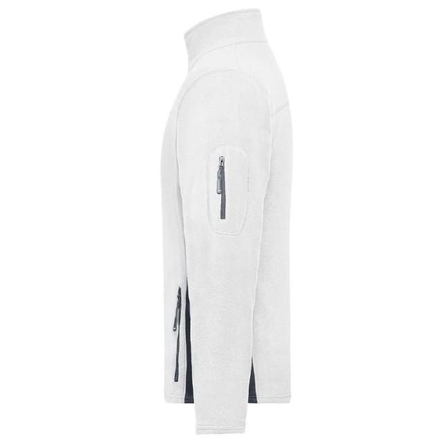 James and Nicholson James and Nicholson Men's Strong Work Fleece Jacket in Off-White - 3