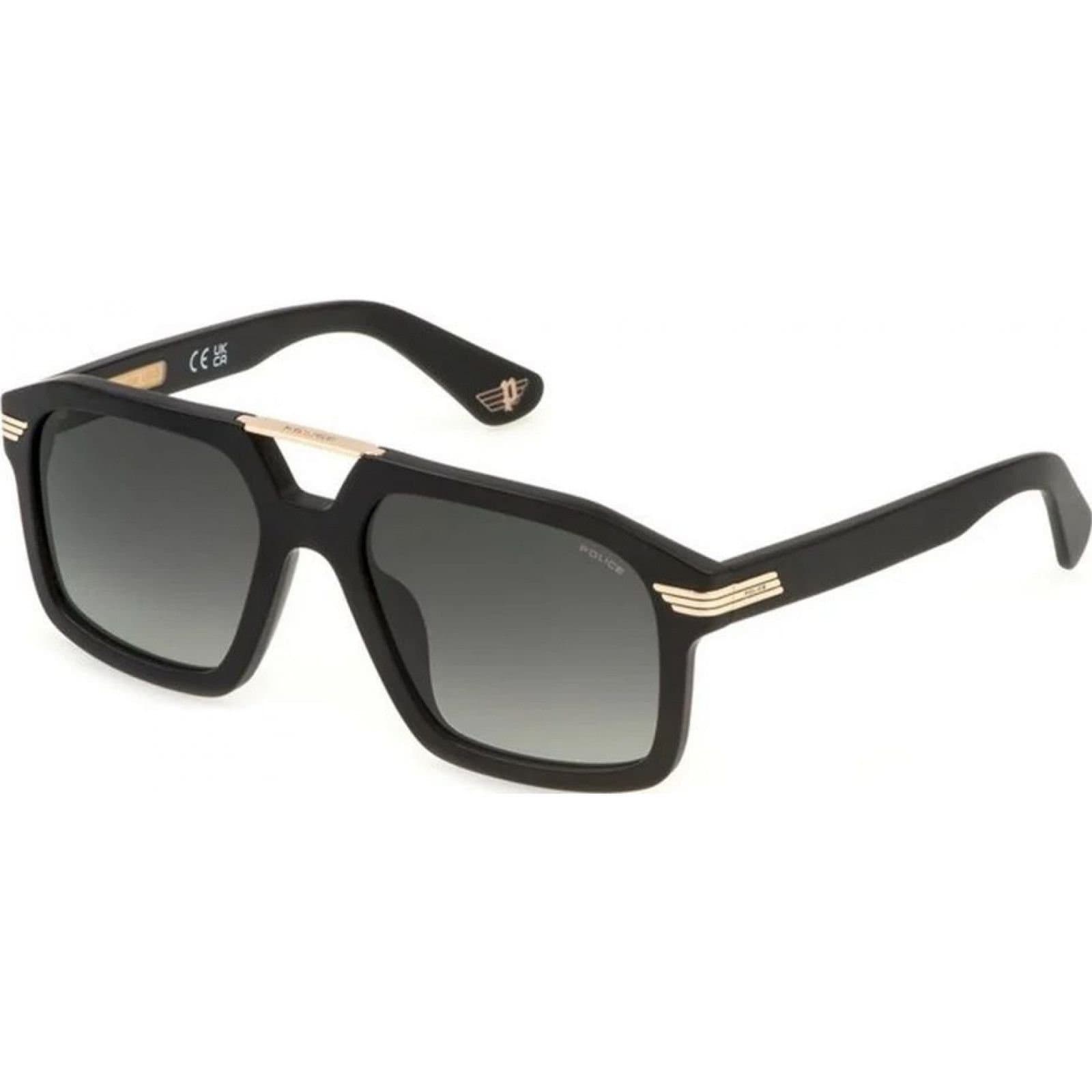 Police Police Men's SPLP28M-560703 Square/Rectangle Sunglasses in Black