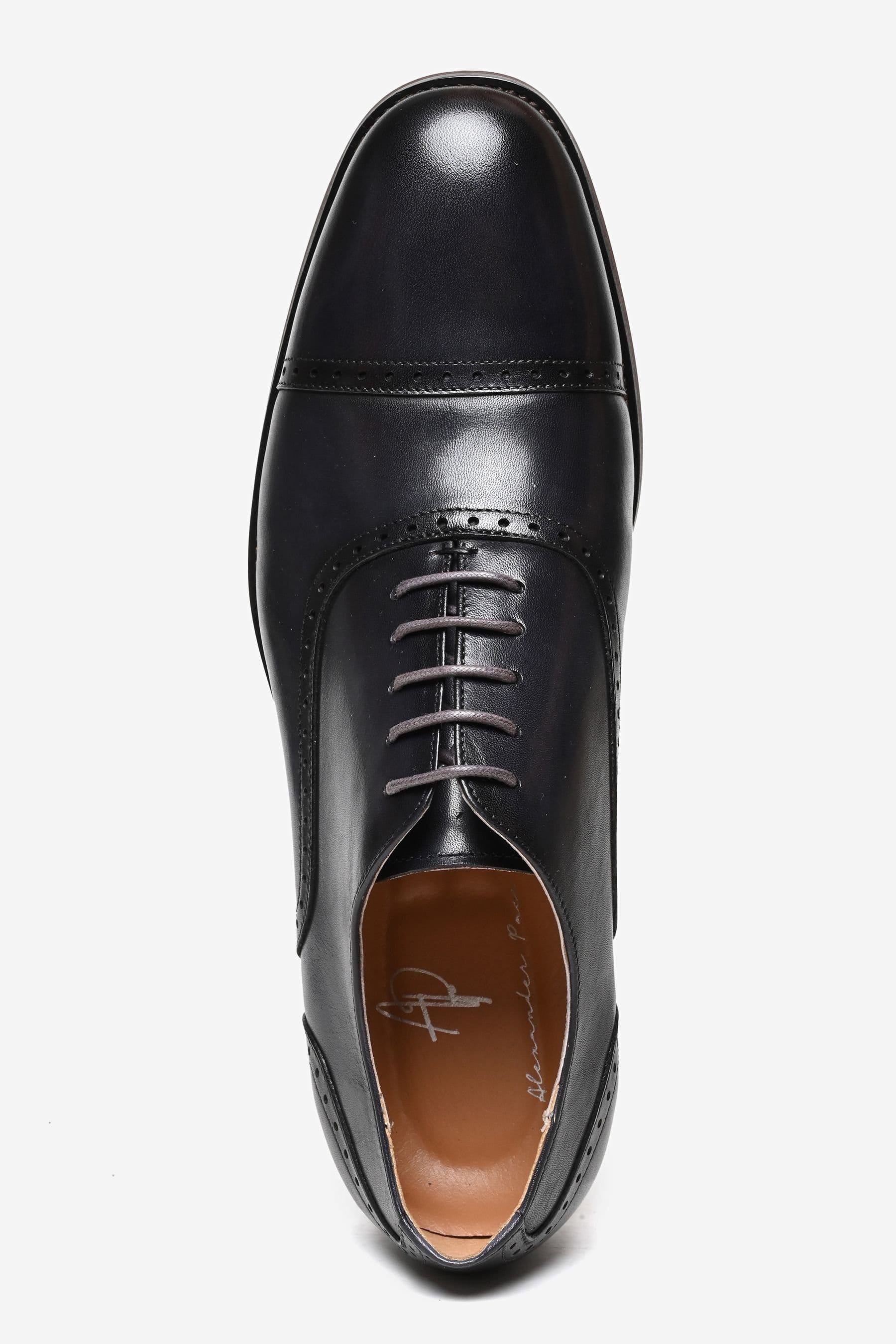 Alexander Pace Alexander Pace Men's 'Eldridge' Premium Leather Oxford Shoes in Dark Grey - 4