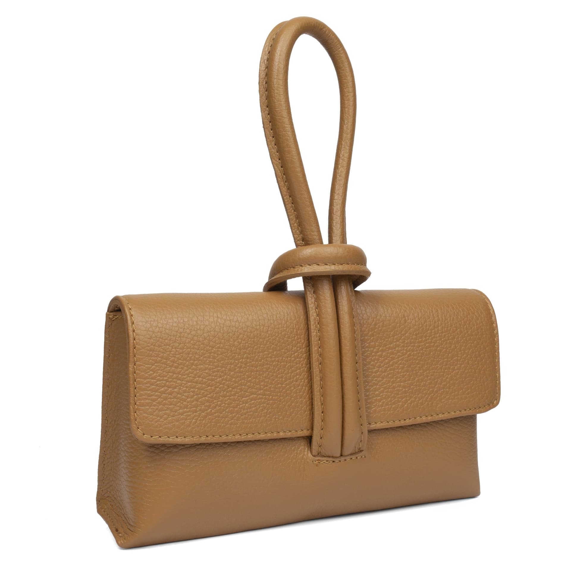 Woodland Leathers Woodland Leathers Tan Italian Leather Convertible Clutch Bag