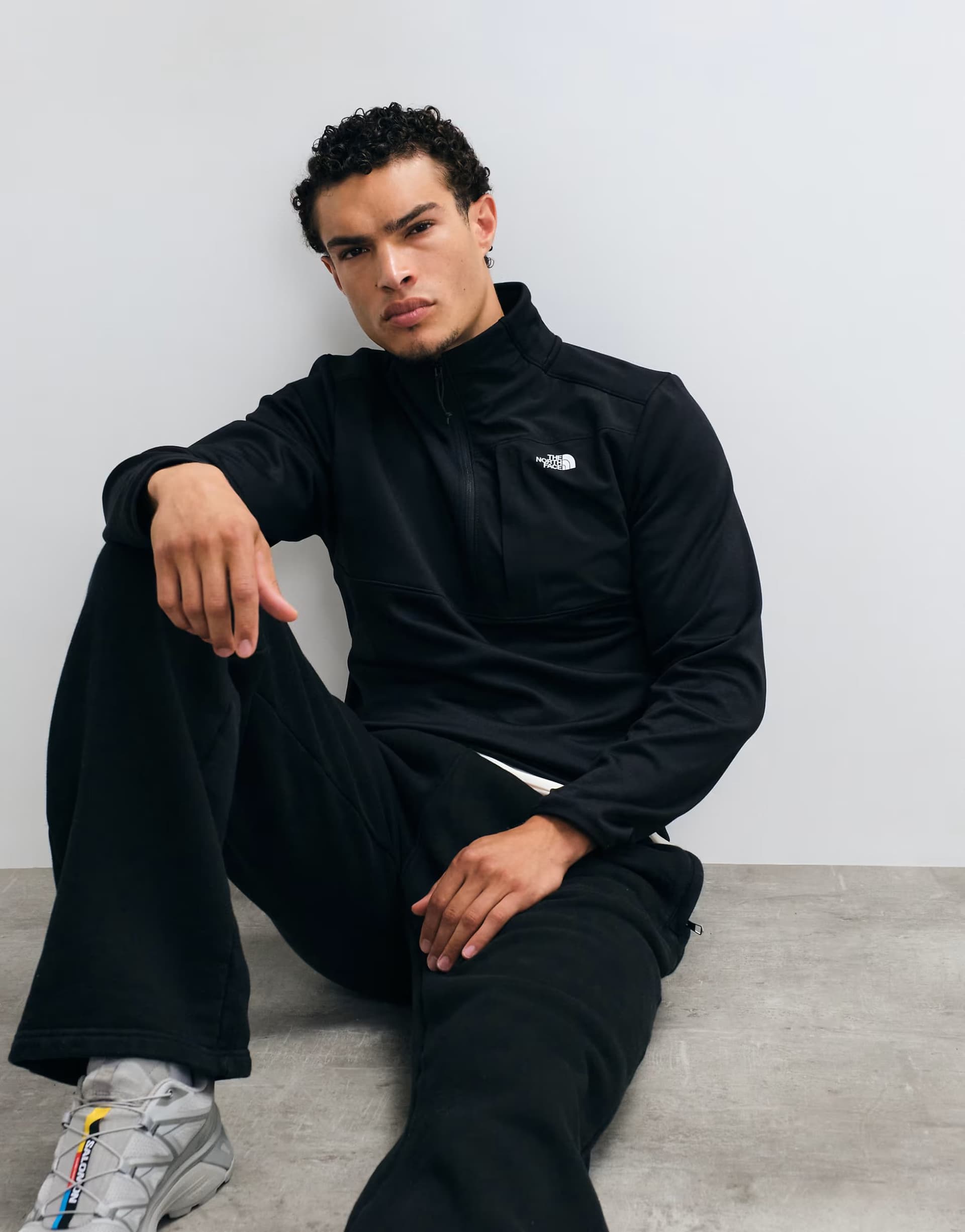 ASOS The North Face 1/4 zip performance fleece in black