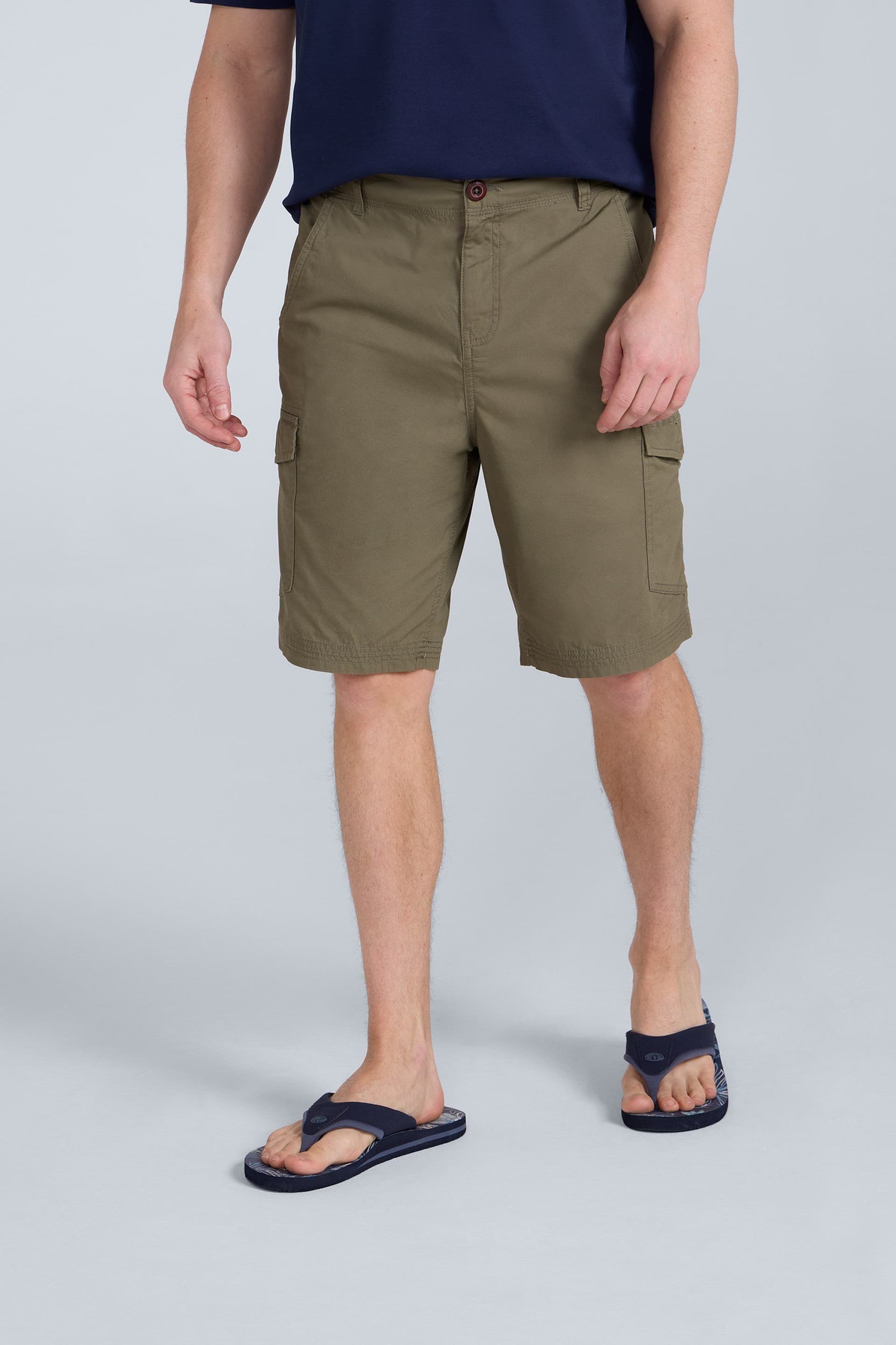 Animal Animal Men's 'Atlantis' Cotton Cargo Shorts Casual Multi Pocket Stylish Half Pants in Khaki