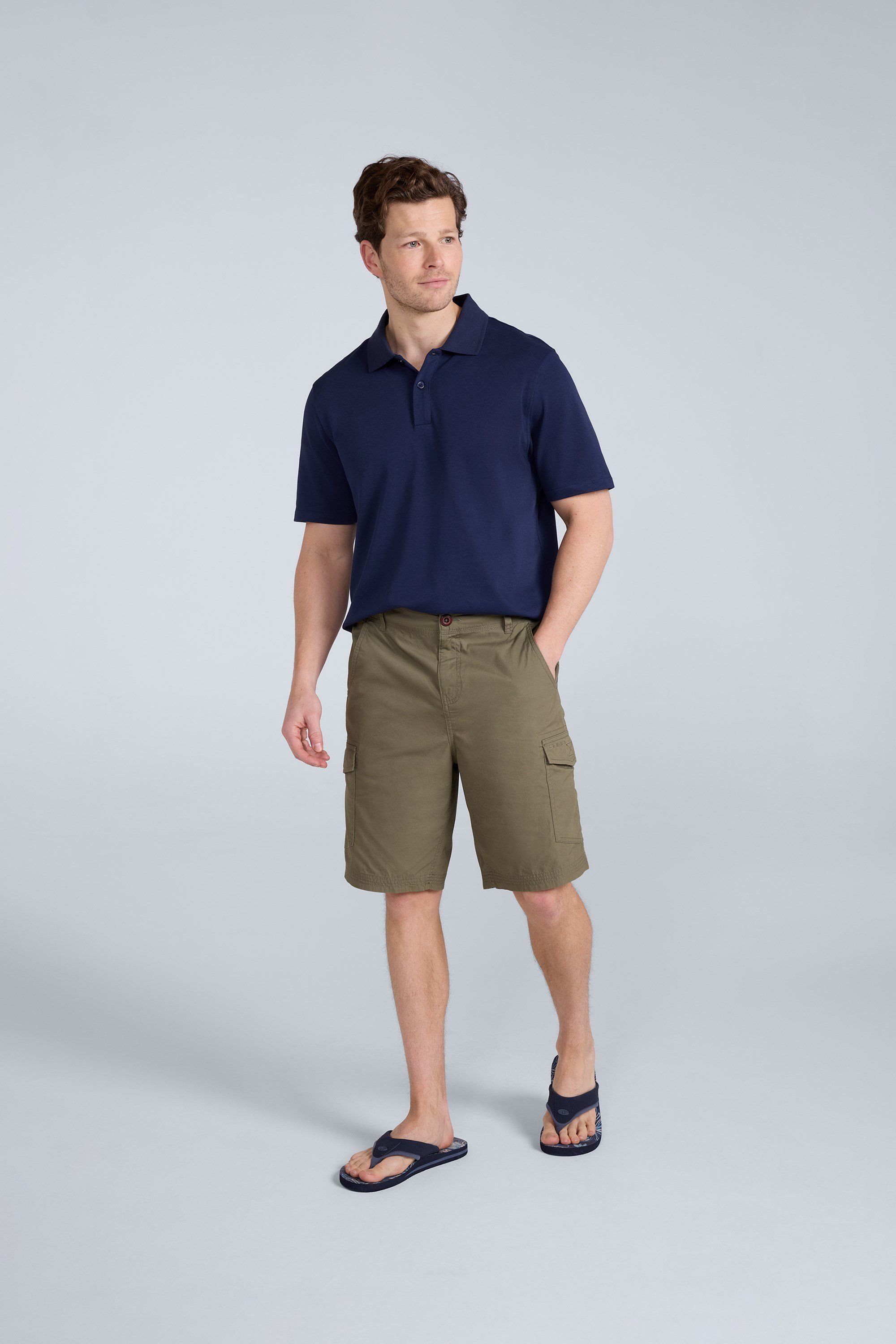 Animal Animal Men's 'Atlantis' Cotton Cargo Shorts Casual Multi Pocket Stylish Half Pants in Khaki - 2