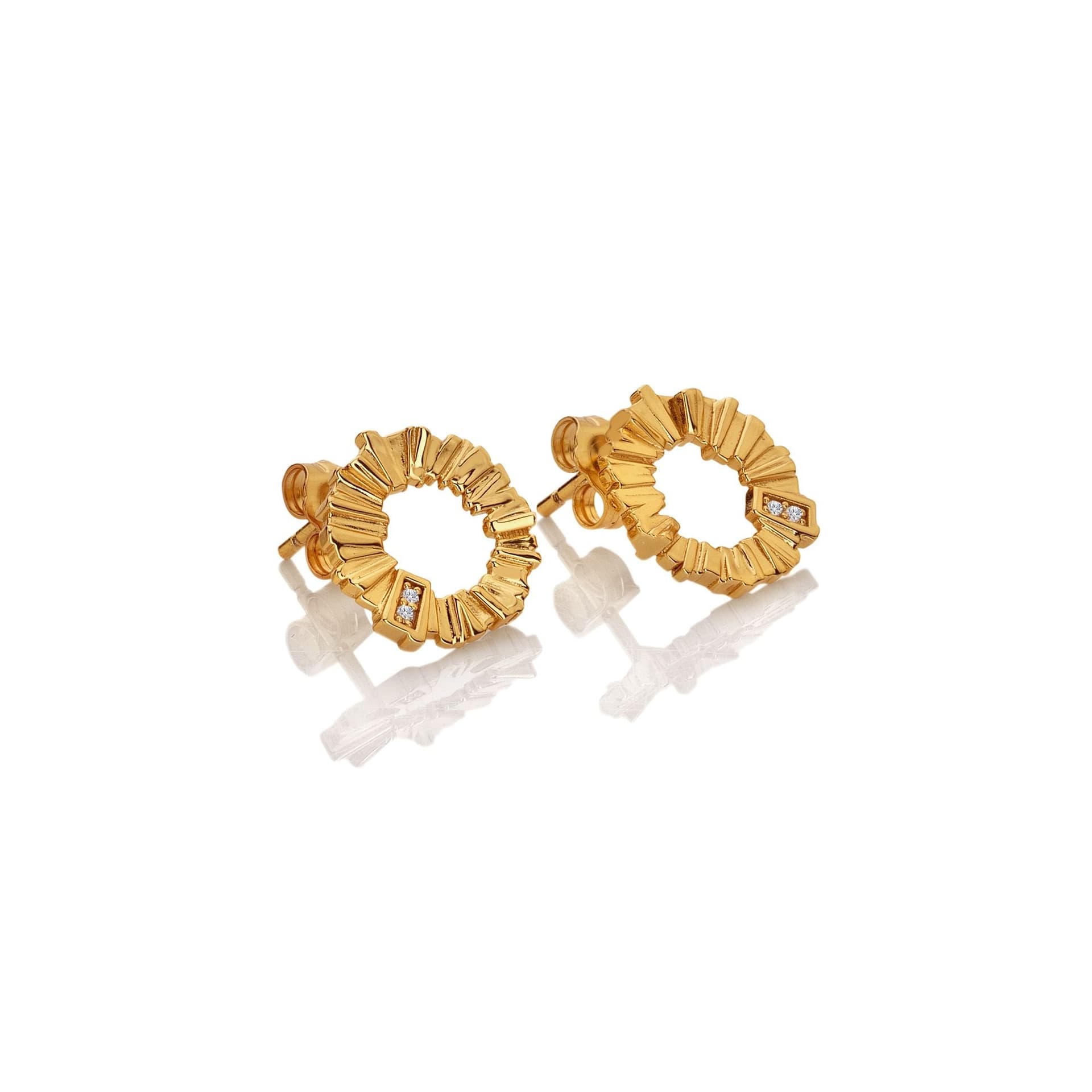 Hot Diamonds Hot Diamonds Gold Plated Stud Earrings with Diamonds