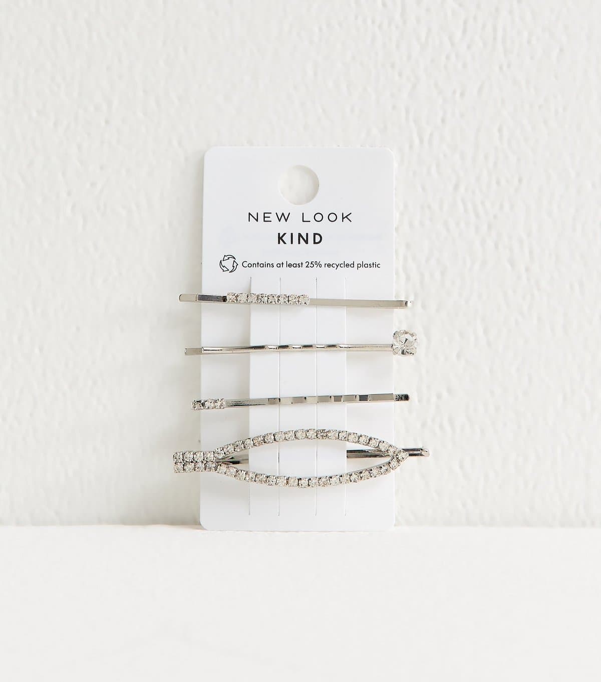 New Look Pack of 4 Silver Tone Mixed Diamante Slides New Look