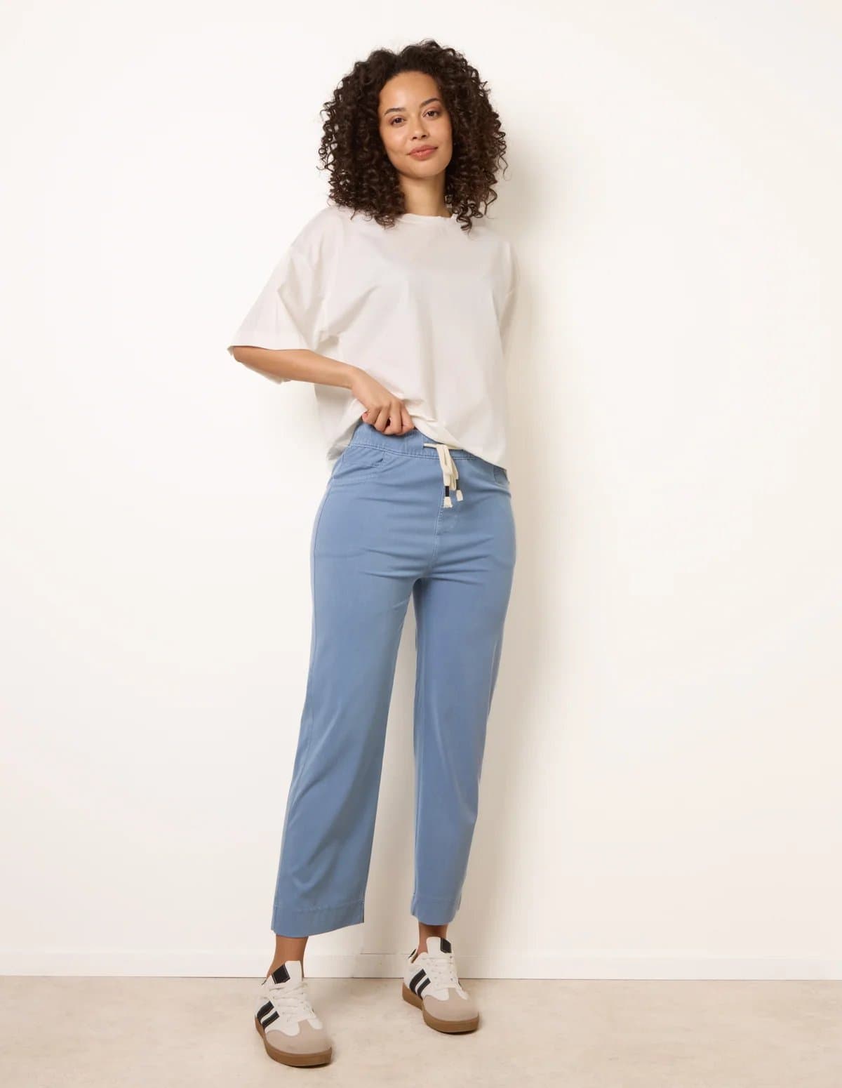 Blue Vanilla Elasticated Waist Trouser With Drawstring