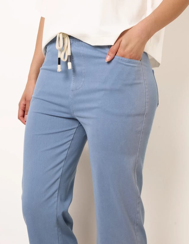 Blue Vanilla Elasticated Waist Trouser With Drawstring - 3
