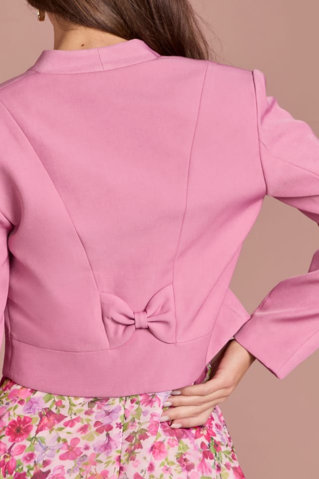 Coast Coast Women's Bow Back Long Sleeve Jacket in Rose - 2
