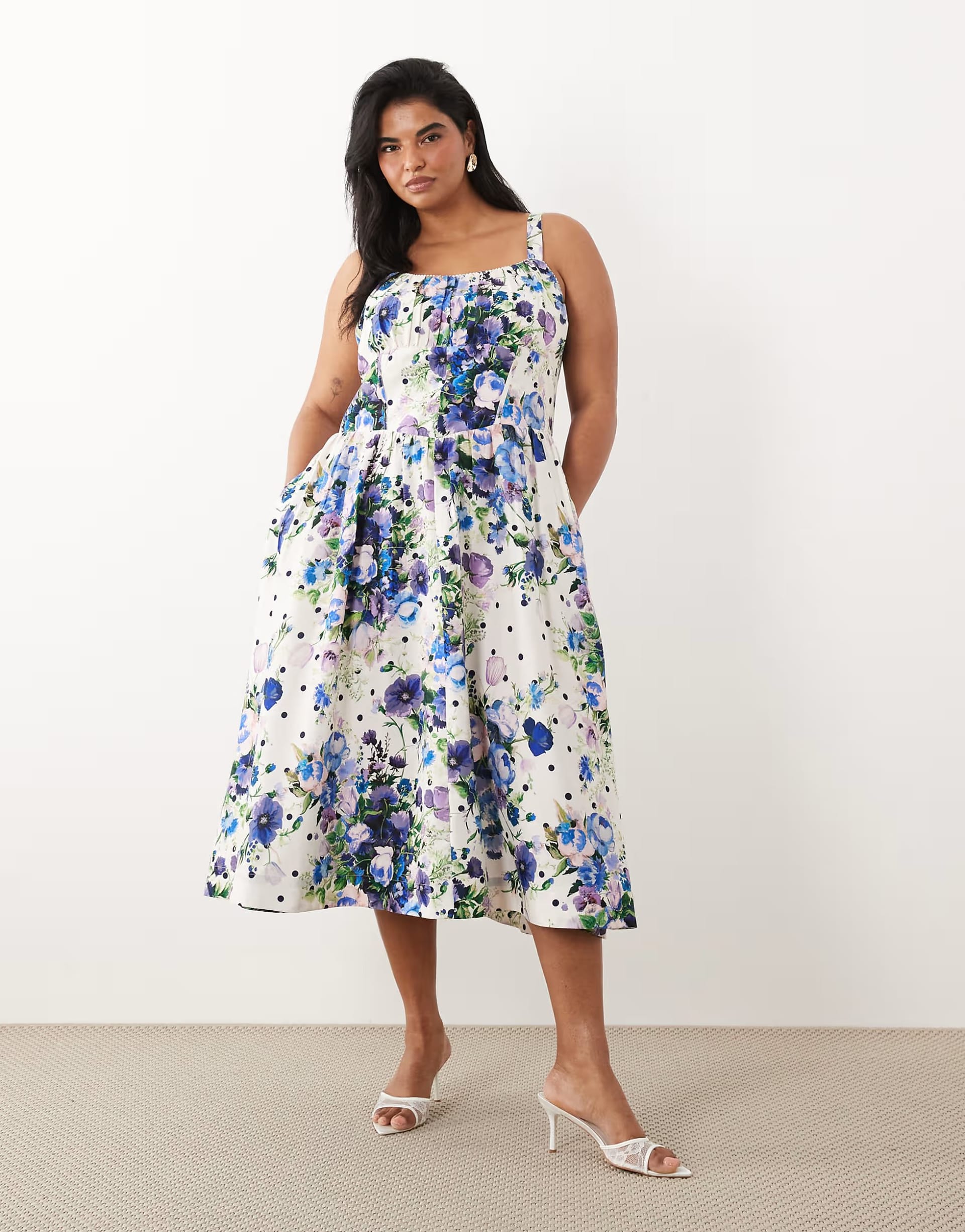 ASOS Hope & Ivy Plus Floral Midi Dress