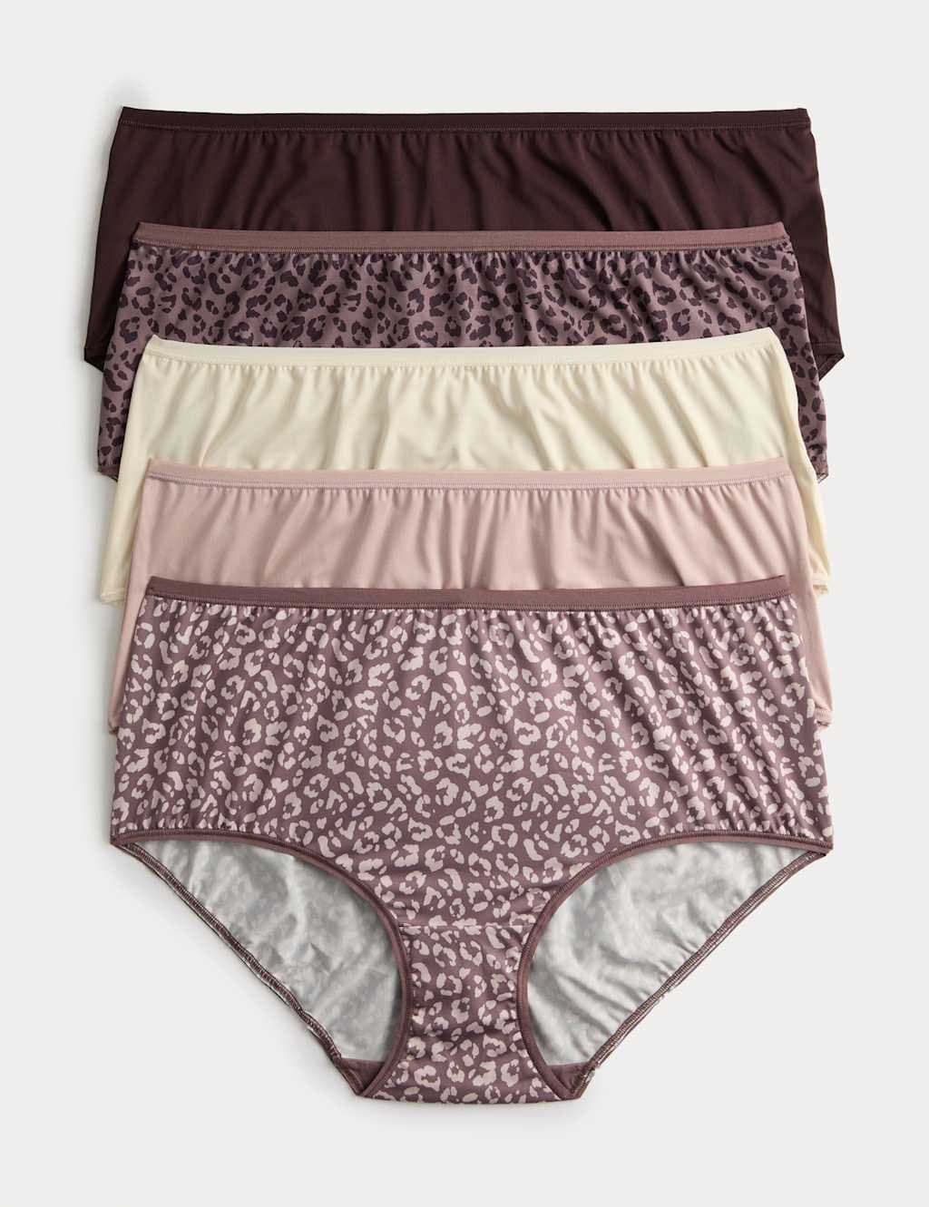 Marks & Spencer M&S 5pk Microfibre High Rise Shorts Brown Mix