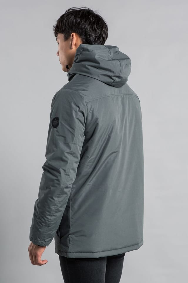 Tokyo Laundry Tokyo Laundry Men's Hooded Padded Jacket with Microfleece Lining in Grey - 2