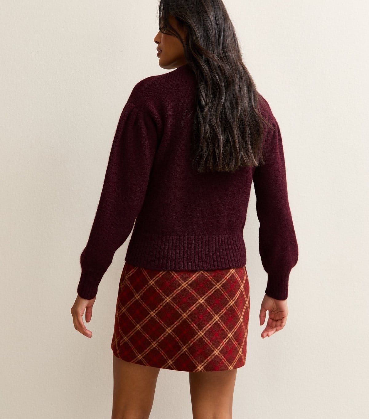 New Look Women's Dark Burgundy Puff Sleeve Crew Neck Jumper New Look - 4