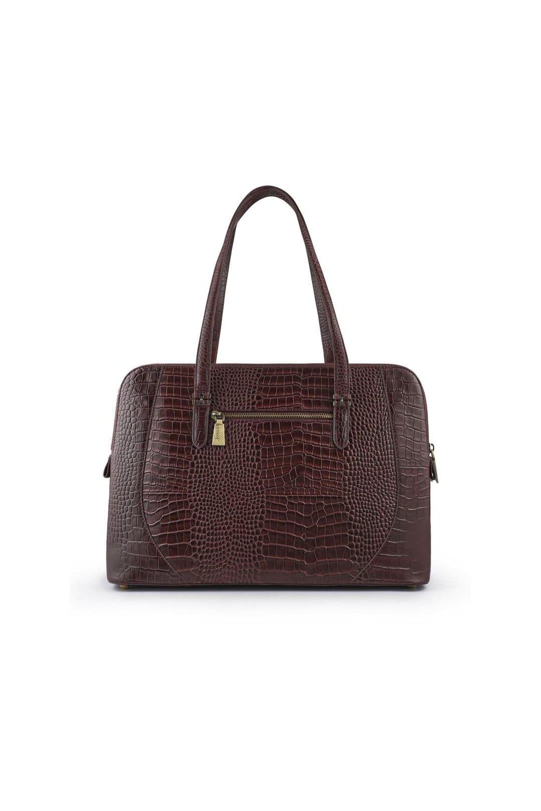 Jones Bootmaker Jones Bootmaker Women's Wynter Croc Leather Shoulder Bag in Burgundy