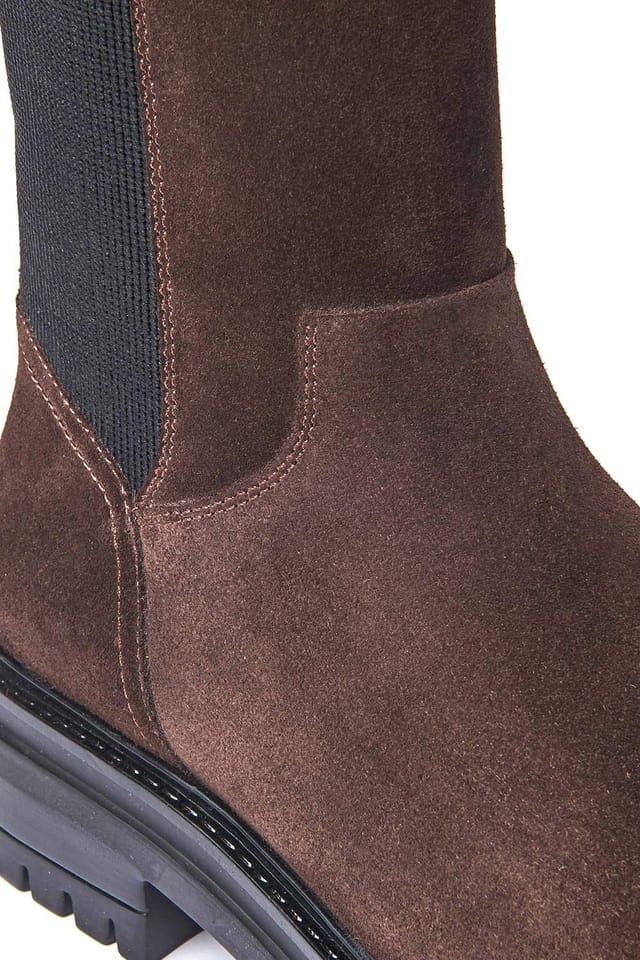 Moshulu Moshulu Women's 'Russula' Chunky Leather Chelsea Boots in Dark Brown - 3