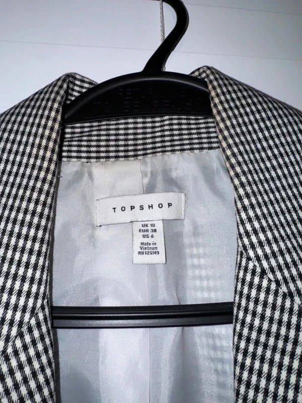 Topshop Topshop monochrome check blazer size 10