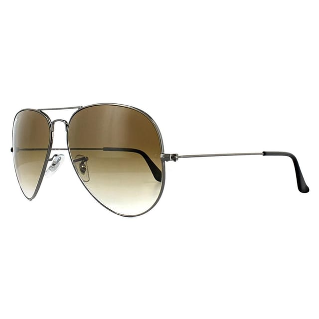 Ray-Ban Ray-Ban Men's Aviator Gunmetal Brown Gradient Sunglasses in Grey - 2