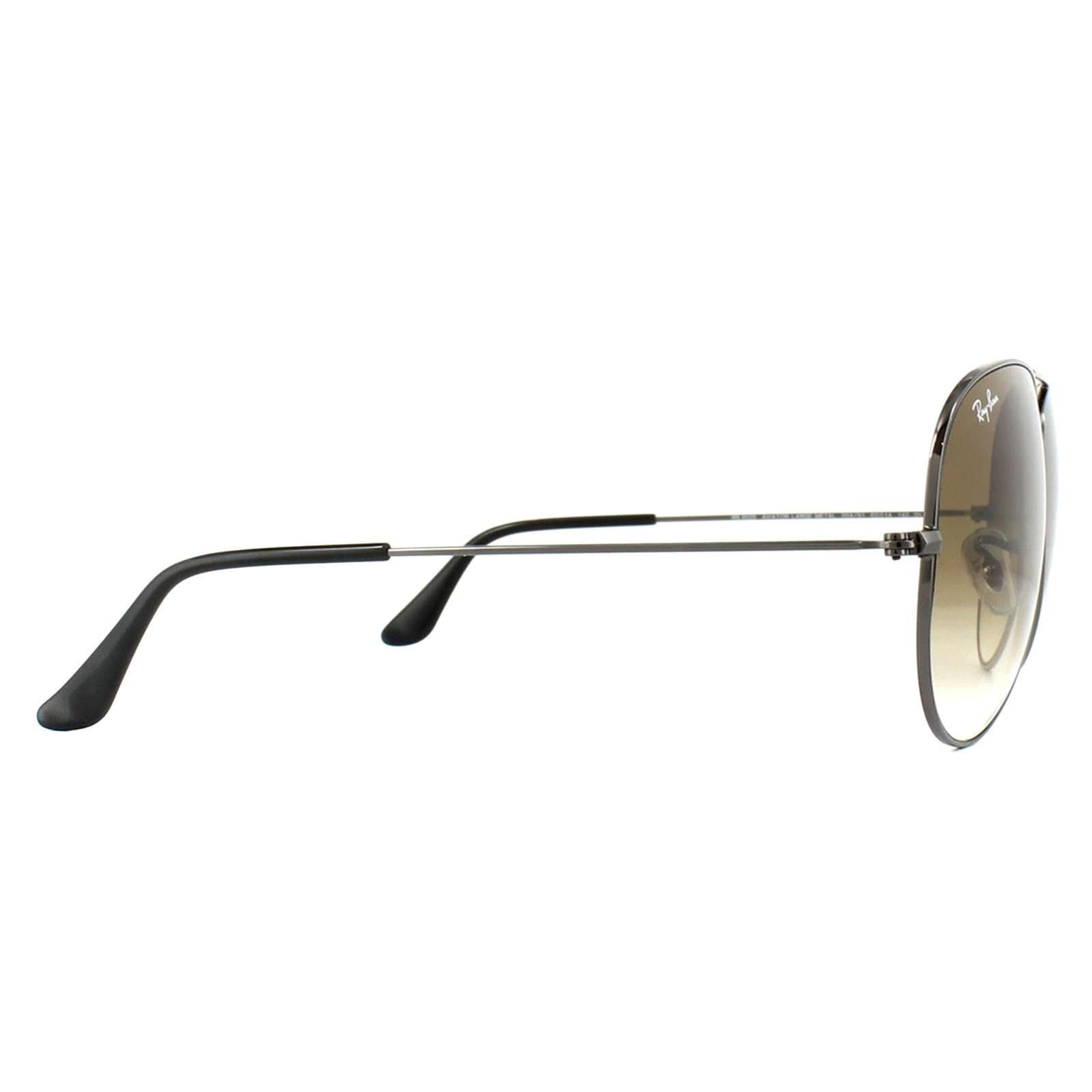 Ray-Ban Ray-Ban Men's Aviator Gunmetal Brown Gradient Sunglasses in Grey - 4