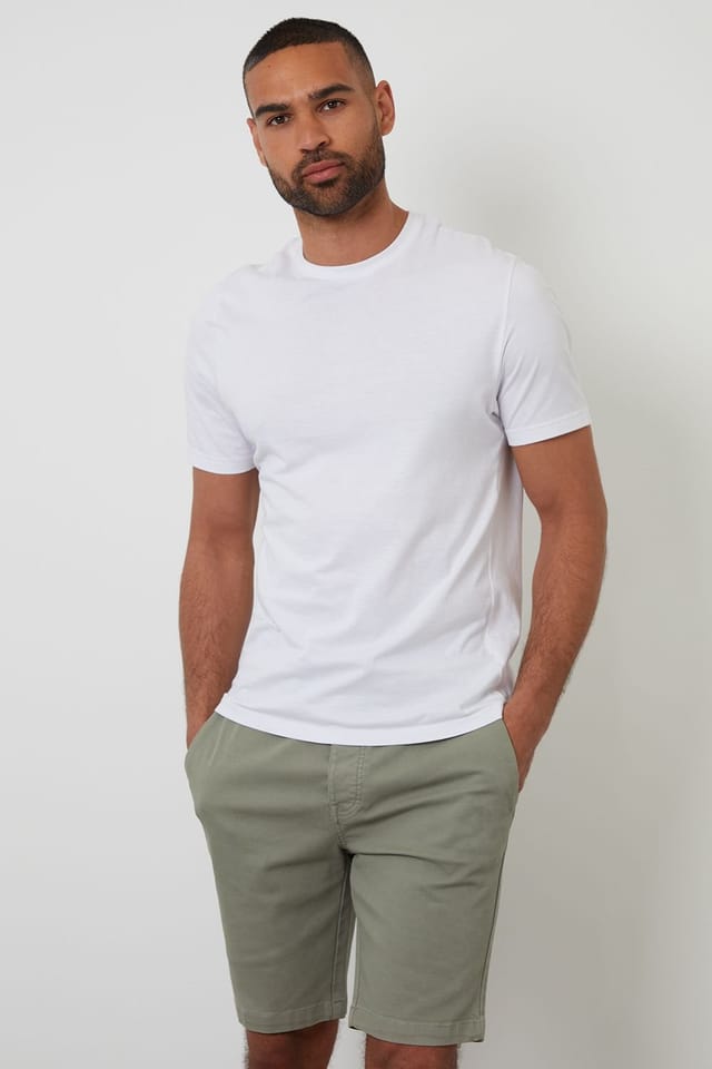 Threadbare Threadbare Men's Elasticated Waist Stretch Chino Shorts in Pale Green - 3