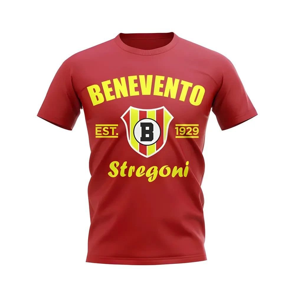 Benevento Benevento Men's Personalised Calcio Established Football T-Shirt in Red