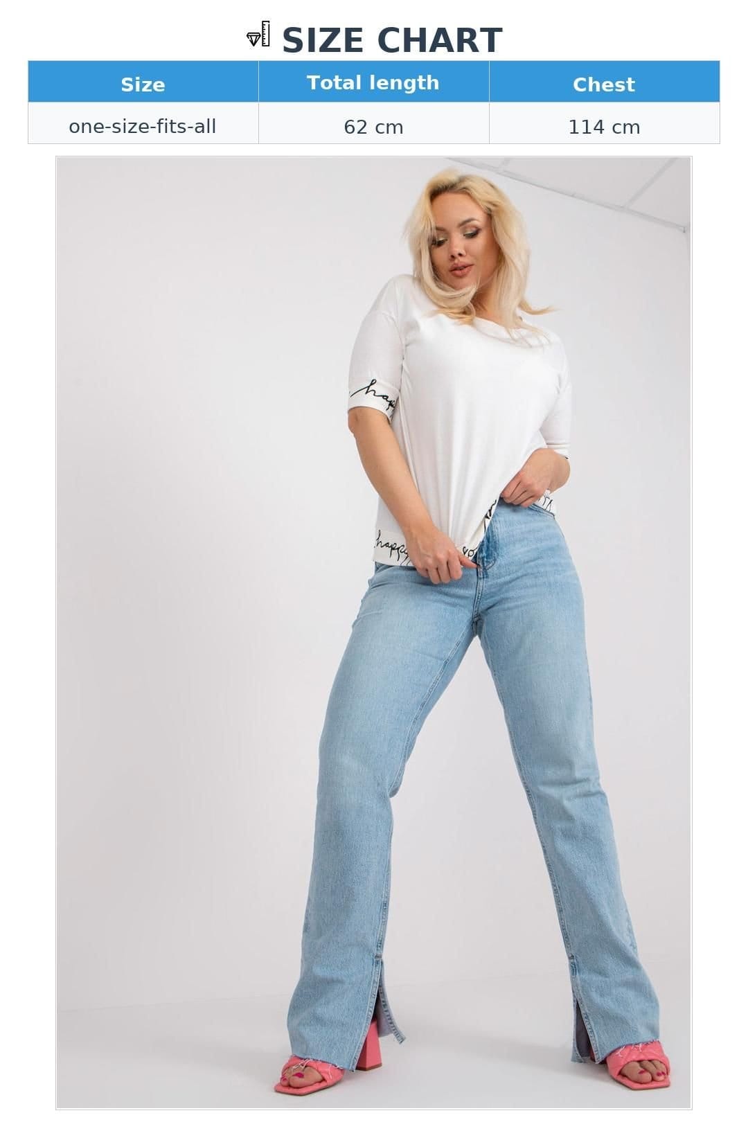 Love Lace Love Lace Women's Plus Size Short Sleeve Blouse Embroidered Neck in White - 4